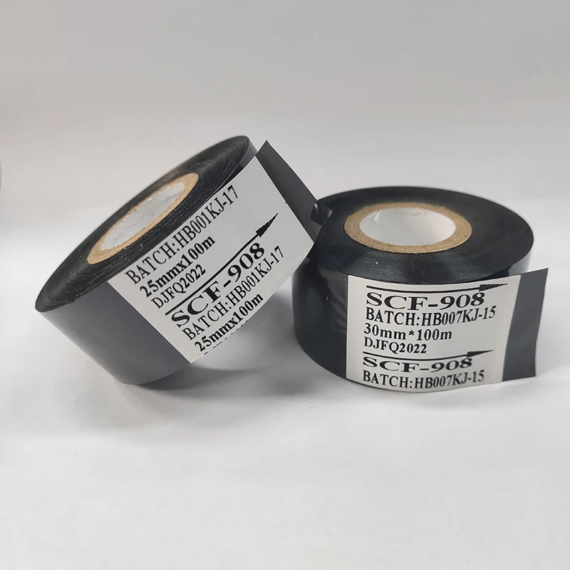 Black  LC1*   30mm*120m hot stamping foil ribbon to print date batch lot number on plastic bag hot foil