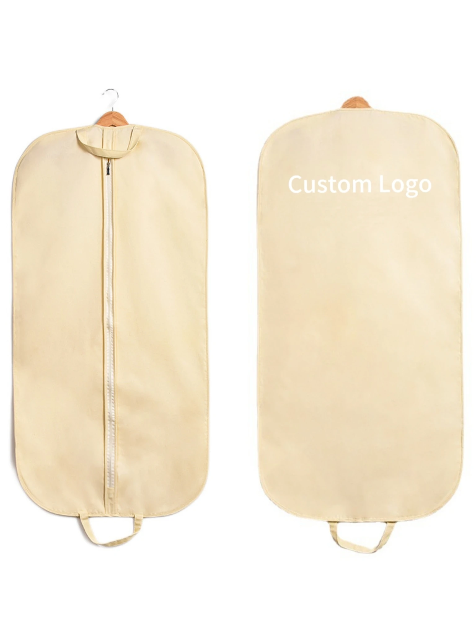 Luxury Cotton Bulk Garment Bags With Zipper Non Woven Garment Suit Bag Clothes Dust Cover White Garment Packing Bag Custom Logo