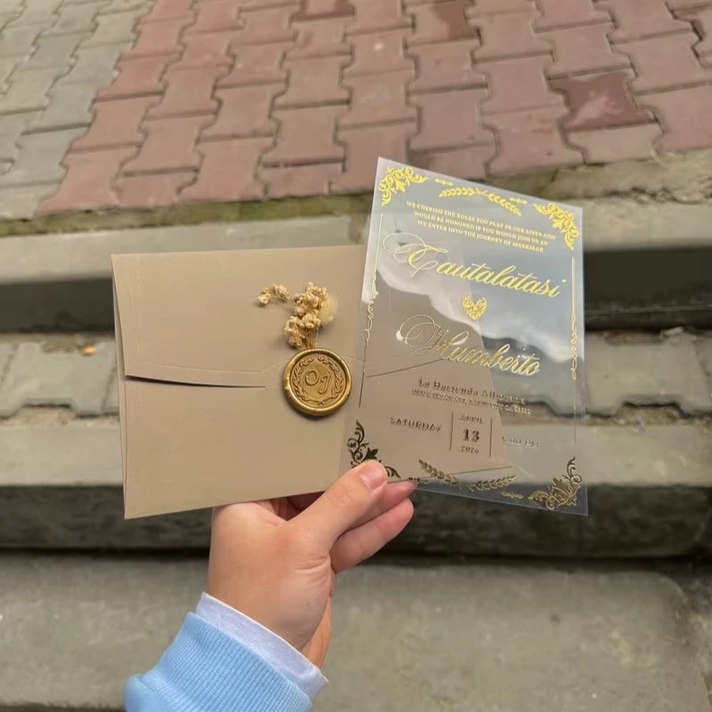 Роскошные бежевые акриловые свадебные приглашения-приглашение Quinceanera и канцелярские товары уникальные приглашения на день рождения