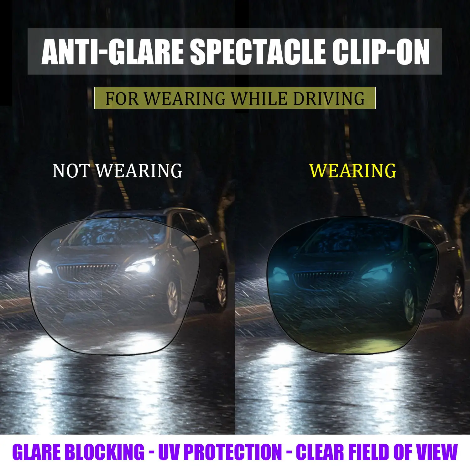 Fashion Bicycle Motorcycle Cycling Golf Ball Motocross Sports Sunglasses Driver Eyewear Running Clip-on Night Driving Glasses