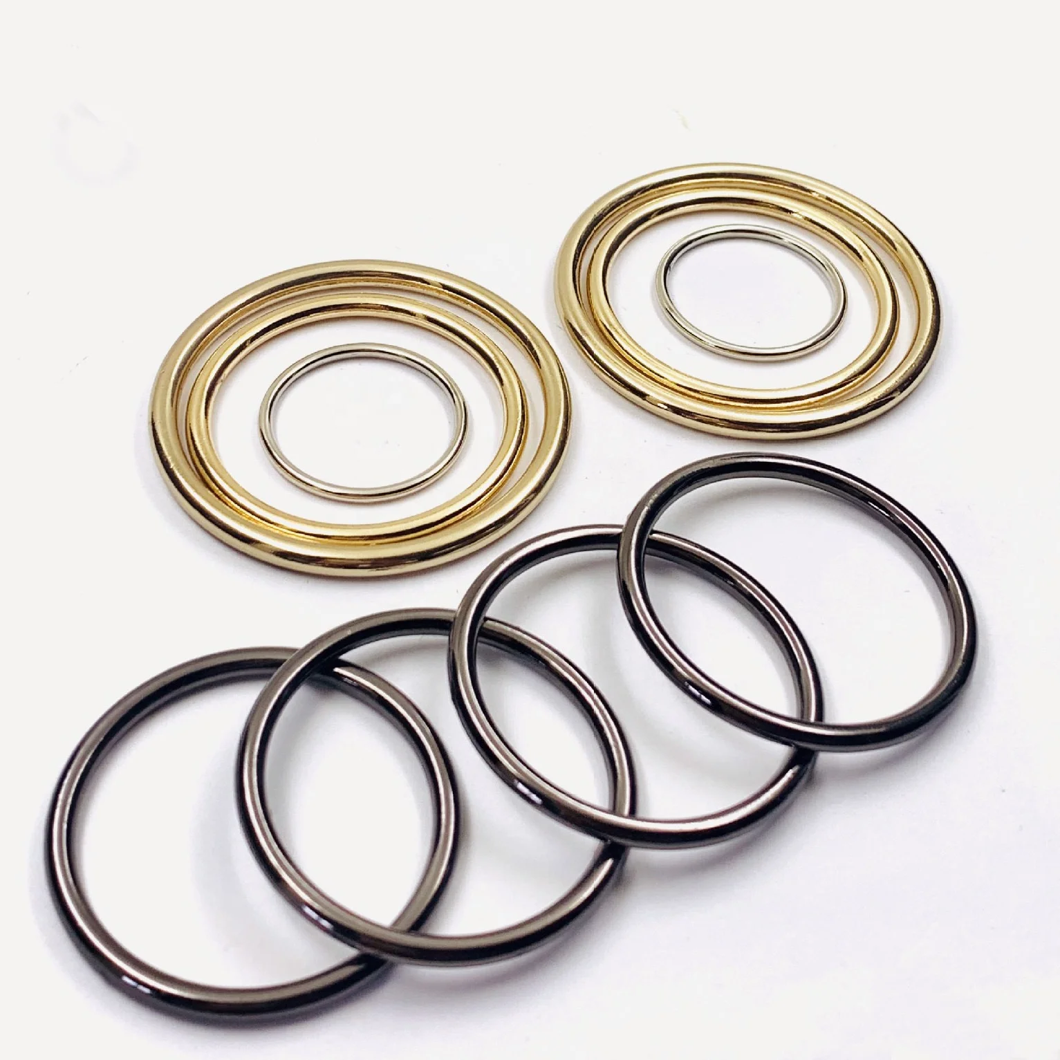 Round Metal bikini rings Gold bikini connector swimwear accessories