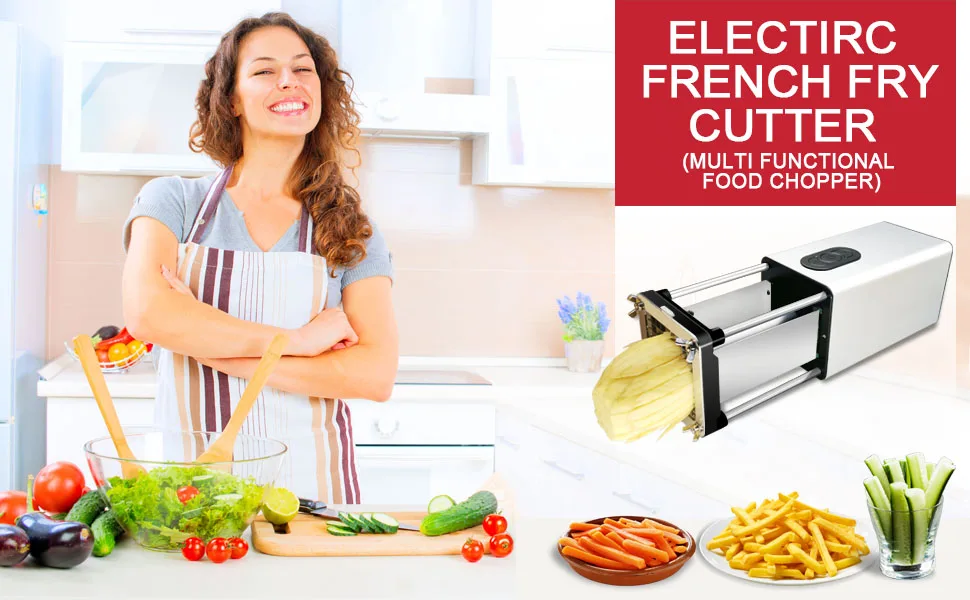 Household potato slicer French Fry Cutter Stainless Steel Auto Potato Cutter French Fry Cutter Slicer Potato Chips Maker