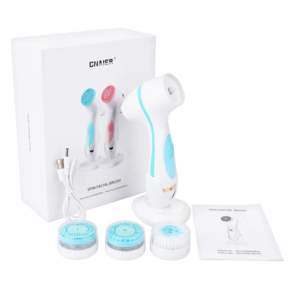 
Hot 3D Rotating Head Silicone Brush Waterproof Deep Clean Facial Cleansing Brush 