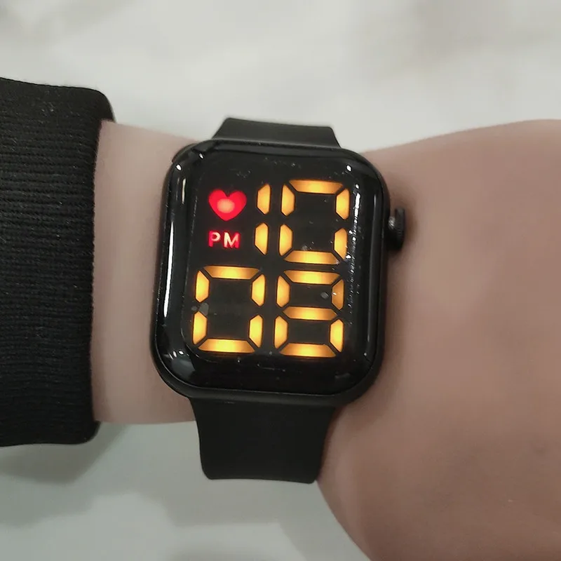 Luxury Brand Heart Digital Watch Ladies Women Mesh Led Sport Men Women Girls Boys Wrist Watches Fashion Bracelet Clock