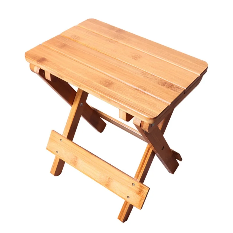Bamboo folding stool portable household solid Bamboo taburet outdoor fishing chair small bench square stool