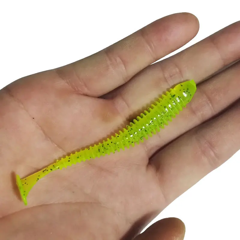 Wholesale Custom 9cm 2g Soft PVC Paddle Tail Swimbait Impact Ring Shad Insect Bait for Bass Fishing in Rivers and Ocean Boats