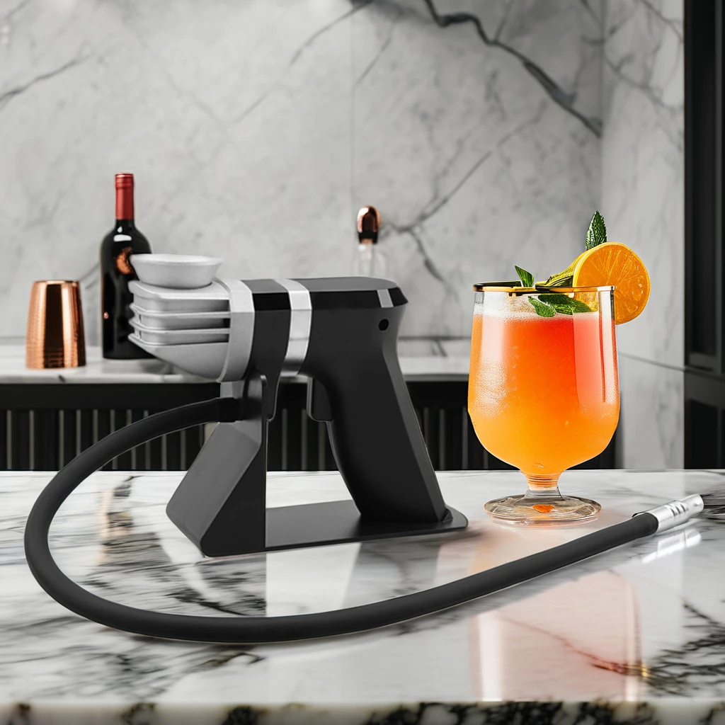Portable Bubble Smoke Gun Machine Cocktails Whiskey Smoking Meat Essential Battery Household