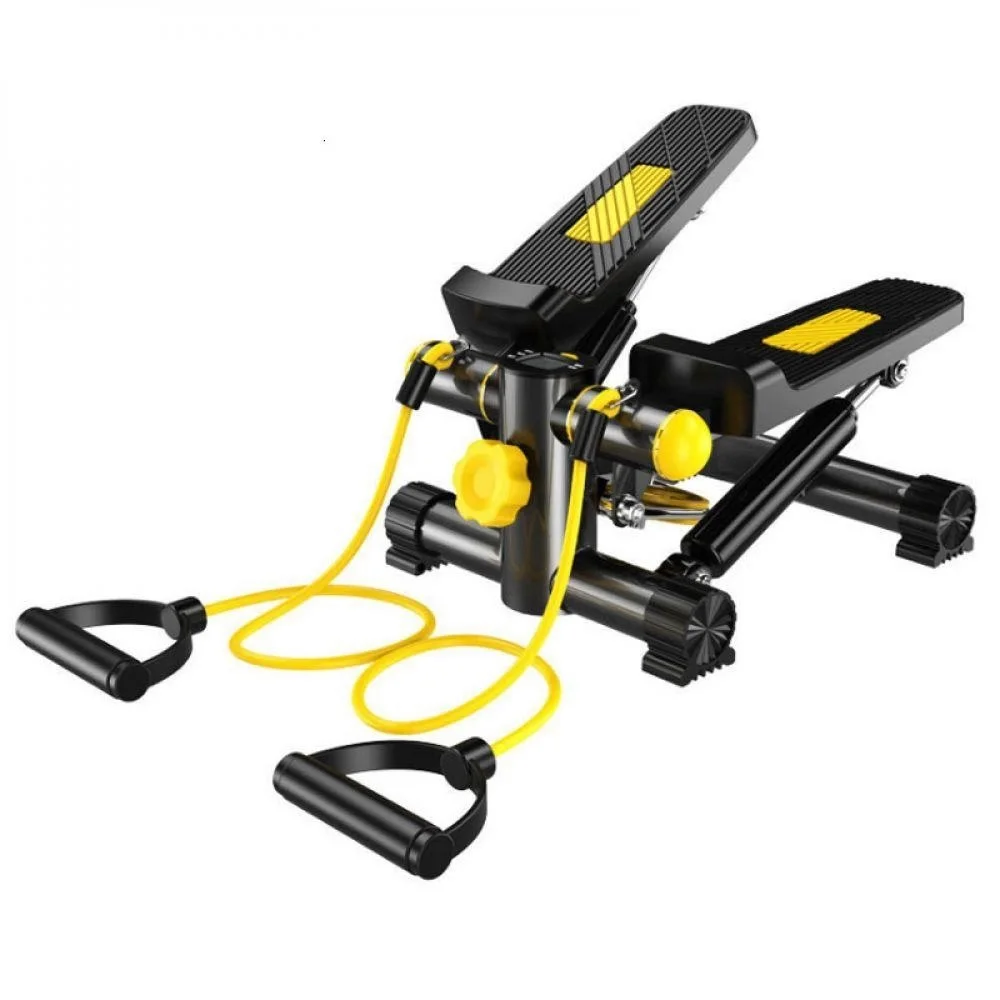 Mini Stepper Stair Stepper Black and Yellow Exercise Equipment with Resistance Bands home gym workout Office Fitness
