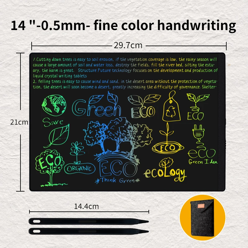 Thin Font Lcd Drawing Board 14inch Writing Board Doodle Drawing Pad Kids Toy Lcd Writing Tablet for Kids
