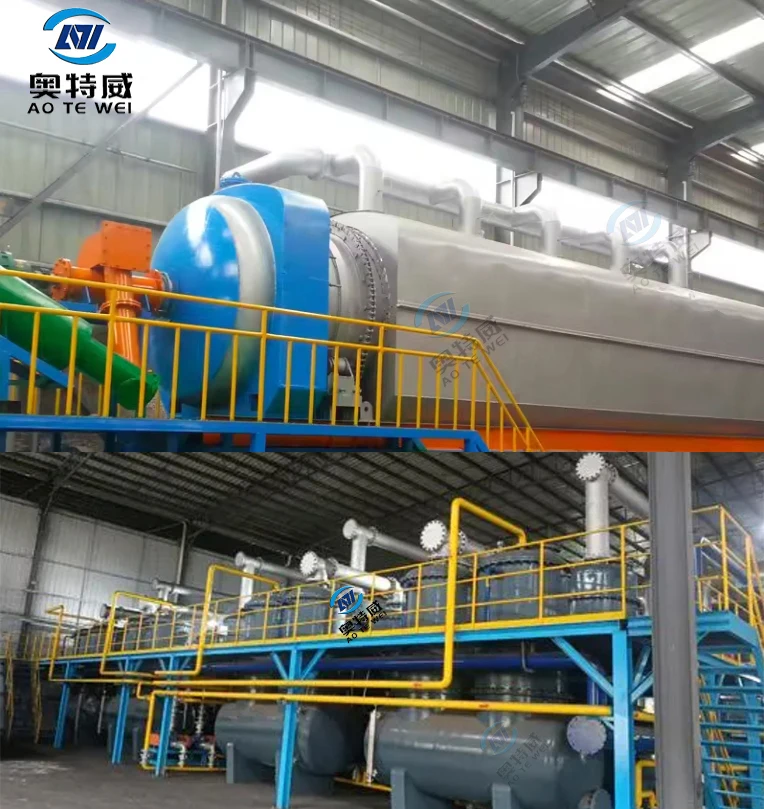 Factory Price Fully Automatic Continuous pyrolysis oil to diesel distillation fuel machine Tire prolisis plant