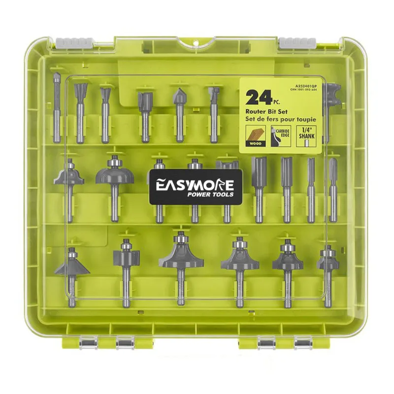 18v electric cordless 24-piece router machine bit set fixed base portable hand trim wood router for wood woodworking