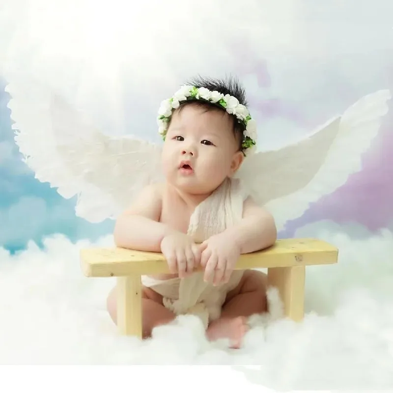 Newborn newborn photography props 100 days baby photo hand bench newborn photo creative handmade wooden stool