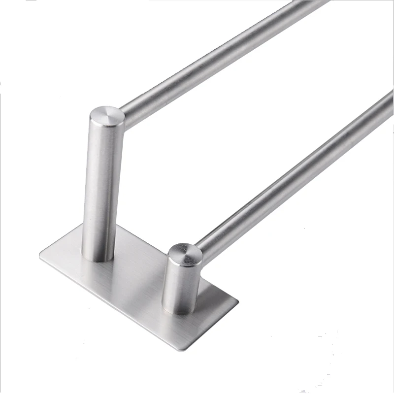 
Wholesale No Drilling Wall Mounted Self Adhesive Double Modern Towel Bar with hooks 