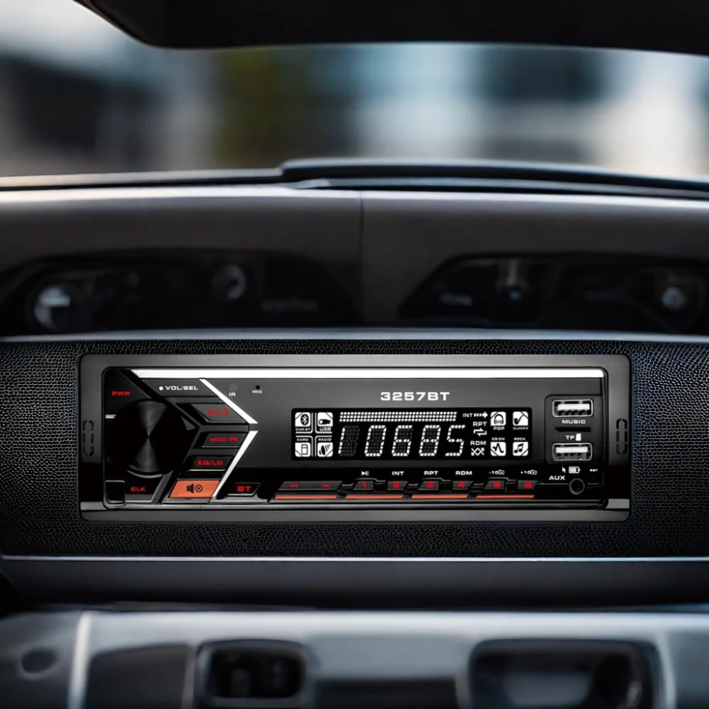 Car Audio Stereo MP3 Player USB AUX Input High Definition Lossless Music Bluetooth FM Radio Tuner Voice Assistant Autoradio