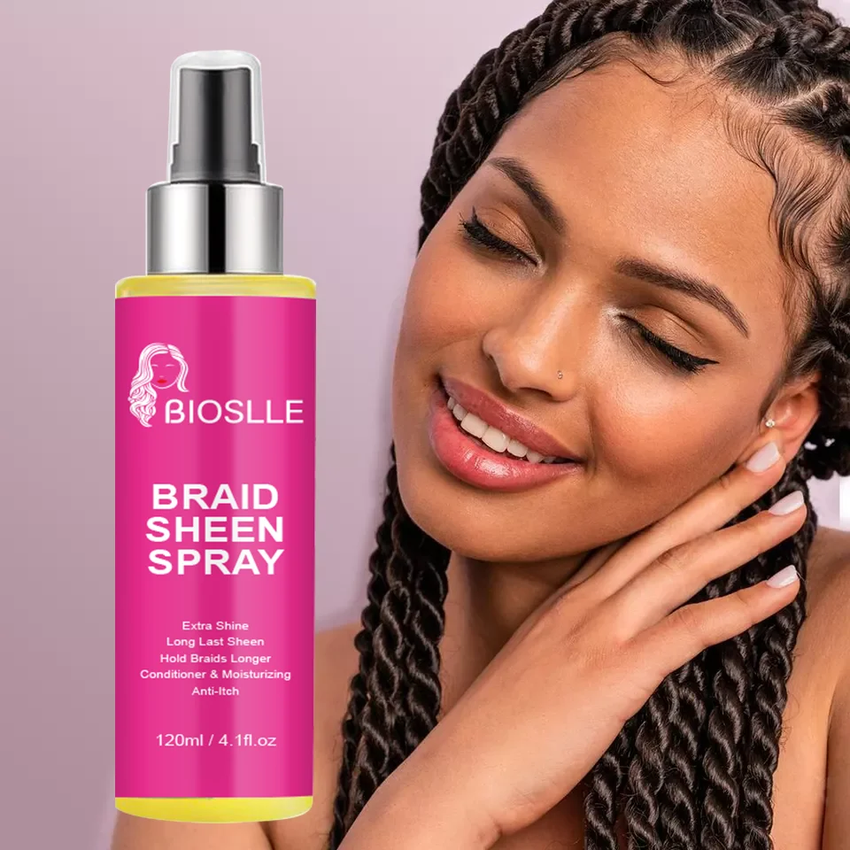 BIOSLLE Custom Logo extra Hold Dry Fast Styling Spritz Hair Silkening Mist Braid Sheen Spray