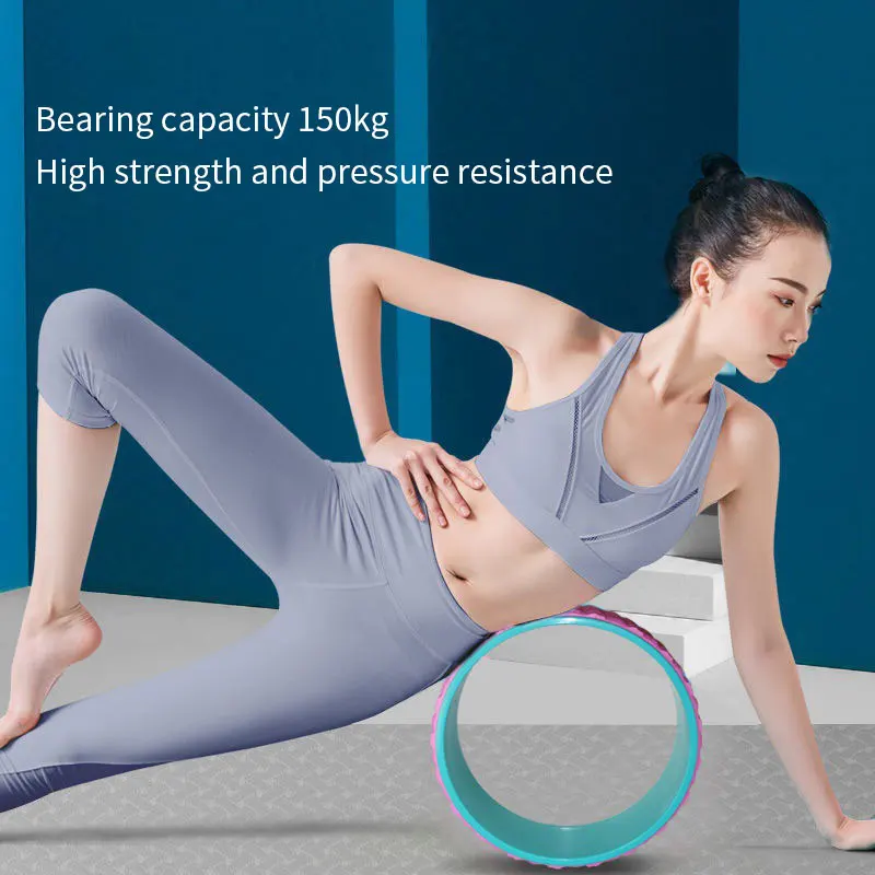 Pilates Ring Circle Yoga Wheel Cork Magic Power Ring Pilates Set Resistance Ring Copper Wheel Prop Roller Purple For Back Pain