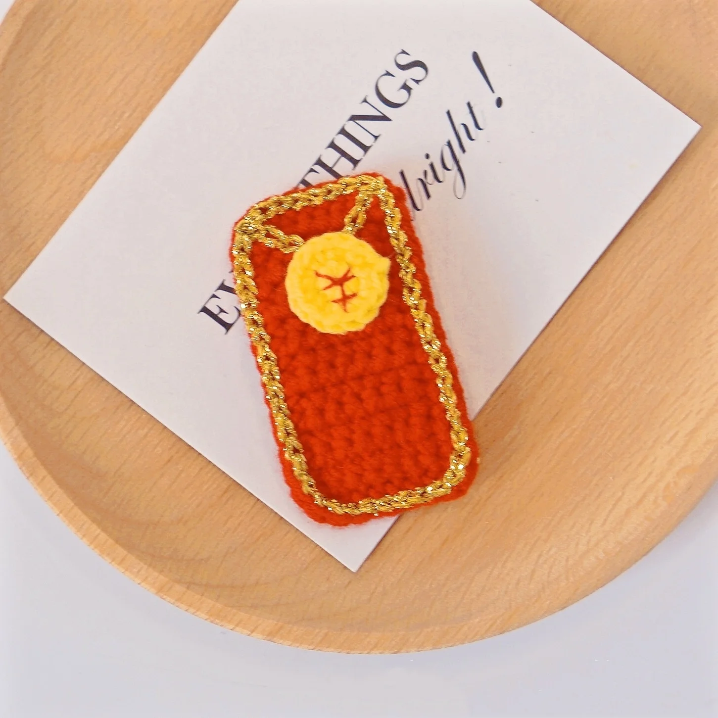 Cartoon Wool Crochet New Year Red Packet Hair Accessories Kids Baby Girls Hairpins Knitted Hairgrips Hair Clips for Girls