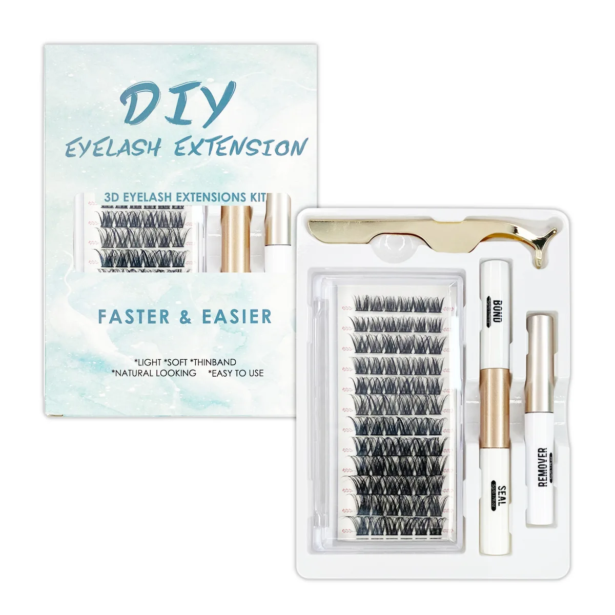 Soft Individual Eyelashes Natural Premade Fan Eyelash Russia Volume DIY Segment Clusters 10D 20D 30D 40D 50D