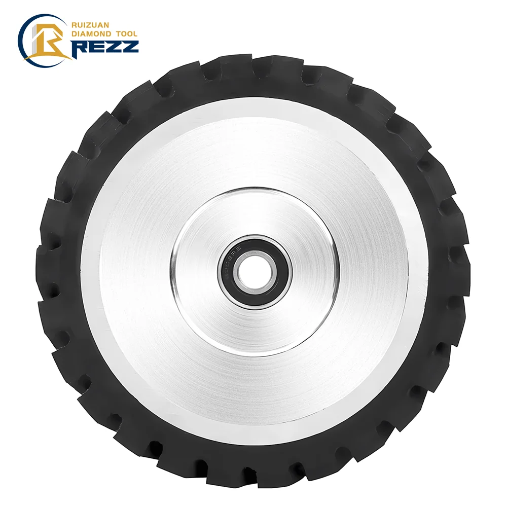 customized size Metal Wood Grooved Rubber Polishing Wheel for Sanding Belt Grinder Replacement Parts Solid Rubber Contact Wheel