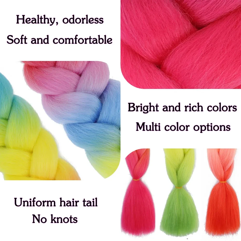 Синтетическая плетеная коса для волос 24 дюйма 4 тона