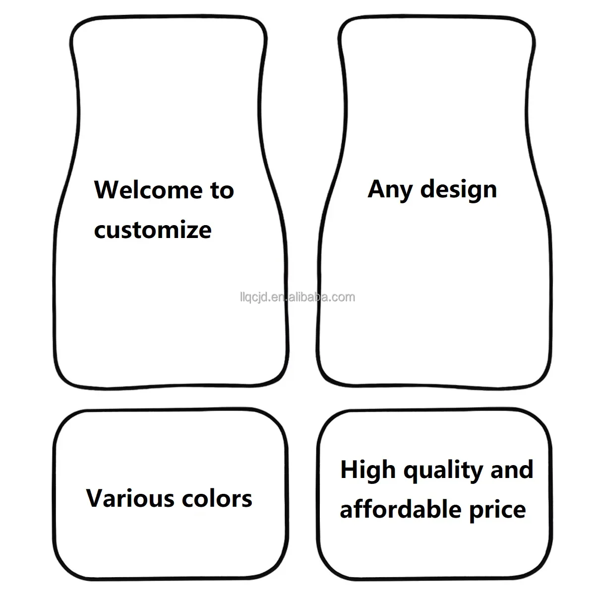 Thick 4pcs Set All-Climate Rubber Floor Mats Sublimation Decor Logo Print Rubber Custom Floor Car Mats