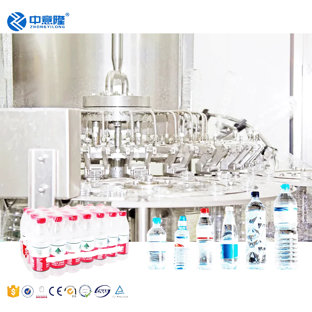 Full automatic 300ml 500ml 1000ml Bottled mineral water production line with 3in1 water bottling filling machine