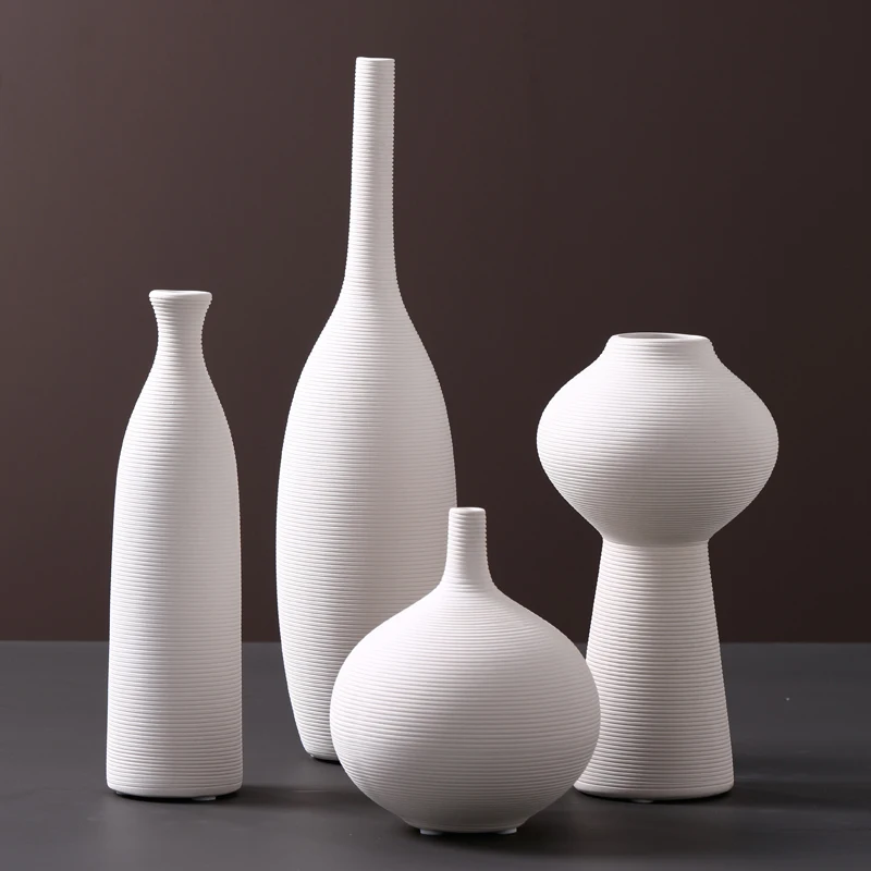 Nordic minimalist home decoration dried flower flower arrangement biscuits ceramic vase