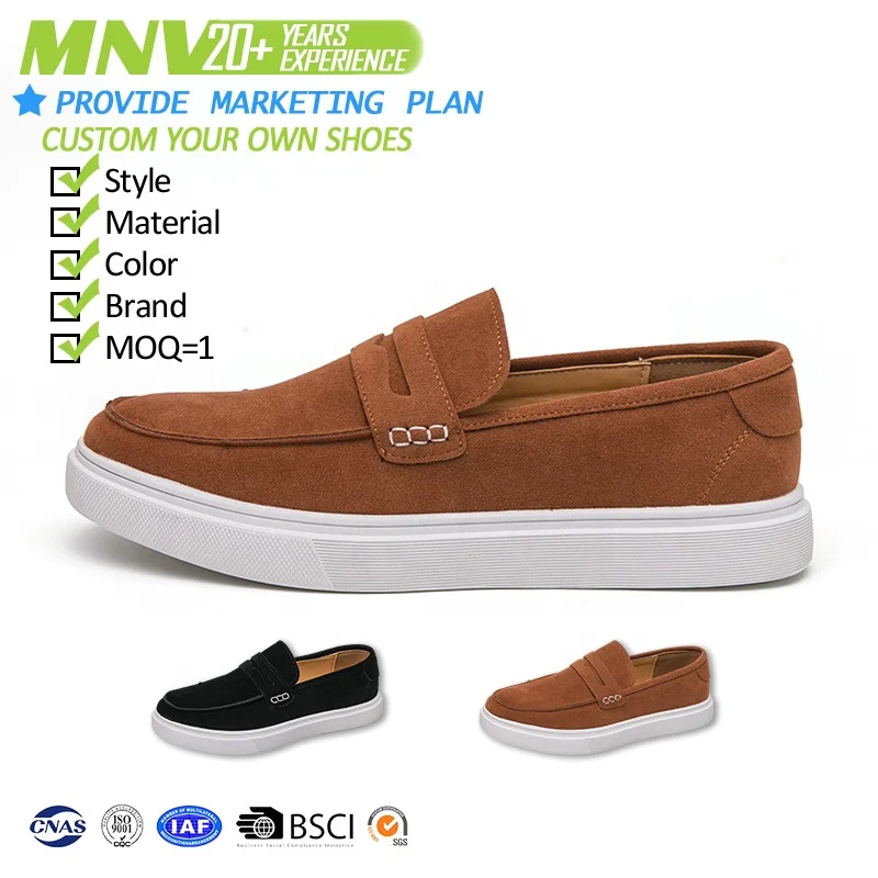 Custom Logo Fashion Men Dress Boat Shoes Suede Genuine Leather Soft Moccasin Loafers Casual Formal Driving Shoes For Men Women