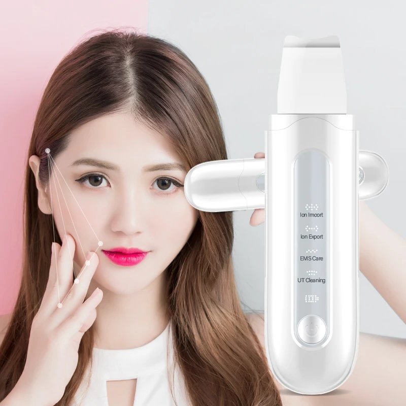 Портативный Ионный ультразвуковой шпатель для лица, пилинг, ультразвуковой скребок для кожи, скребок для лица