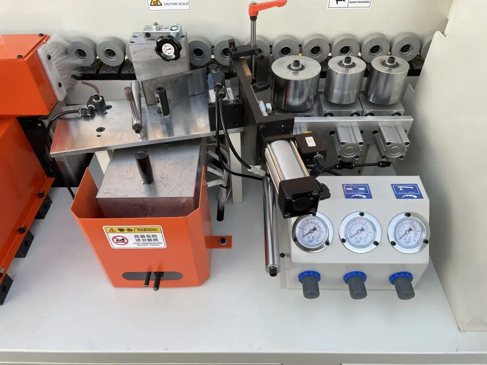 Cabinet door melamine laser mdf pre milling curve pvc board wood pur auto automatic edgebander edge banding machine with trimmer