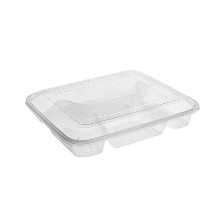 PP Material 4 Compartment Disposable Food Lunch Bento Box