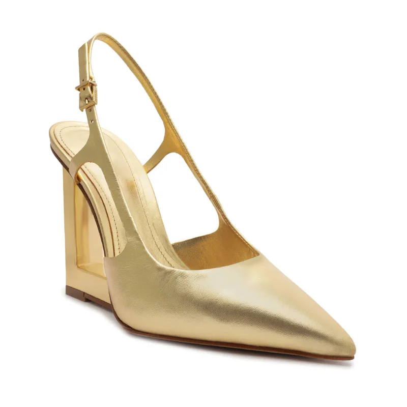 Custom Slingback Heels Manufacturer Women Sexy Party Shoes Wedge Mental Heels Pumps Customized Slingback Special Heels Shoes