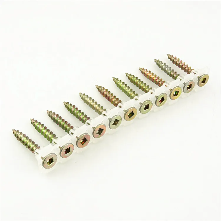 Carbon Steel Bugle Head Collated Screw Furniture Screw Drywall Screw With Plastic Strip Chain Belt