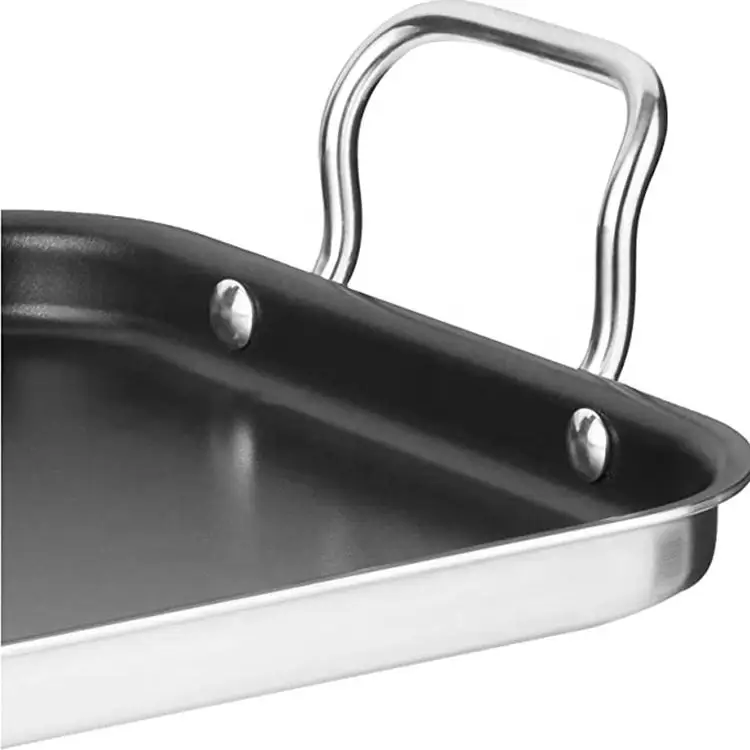 Non-Stick Double Burner Gas Griddle Stove Top Stainless Steel Griddle Topper With Handle For cooking