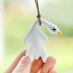 Gypsum Anime Duck Car Mirror Pendant Cartoon Cute Auto Rearview Mirror Ornaments Birthday Gift Auto Interior Decoration Pendant