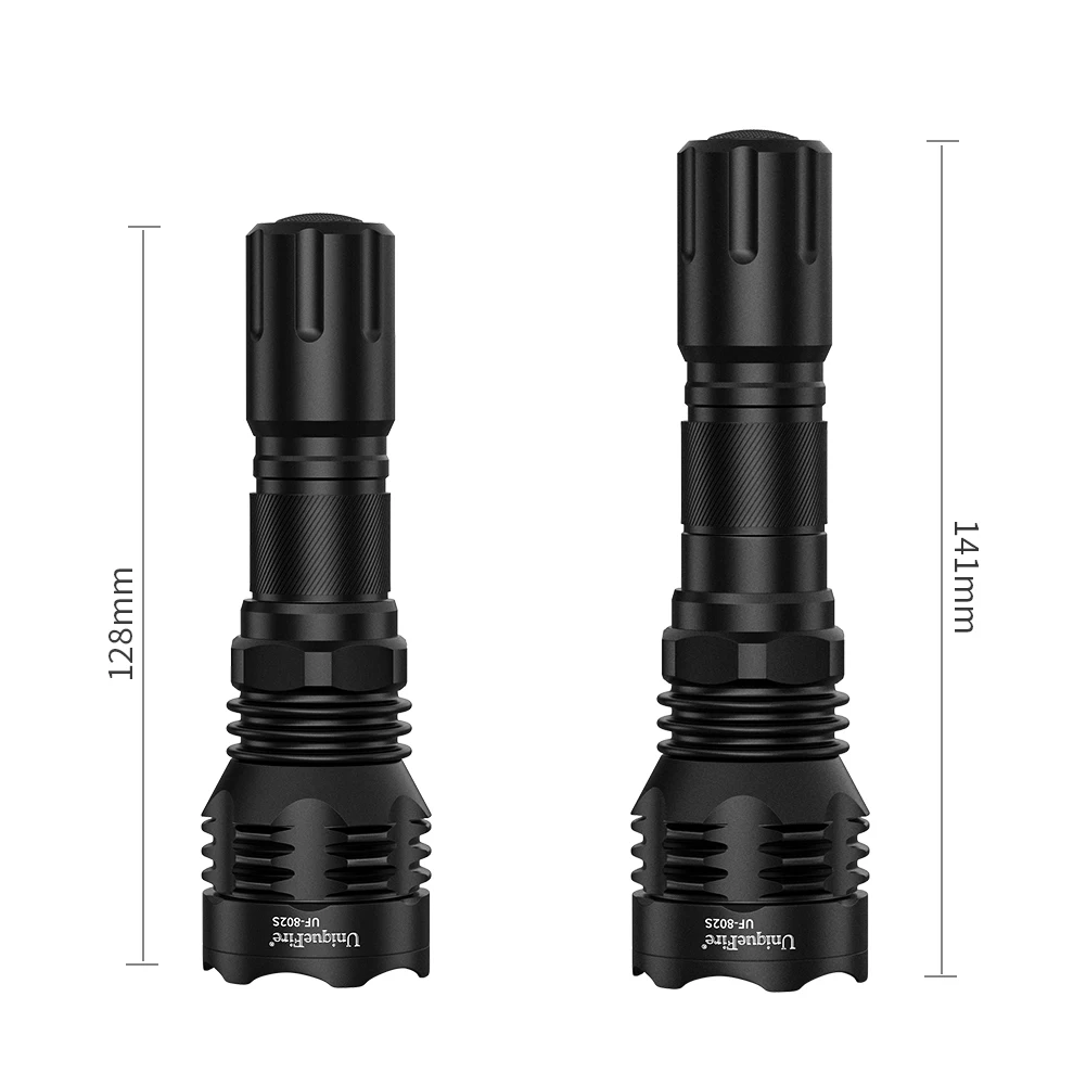 UniqueFire UF-802S KP CSLPM1.F1 GREEN LED Matte black 10W green light tactical flashlight cable remote for hunting flashlight