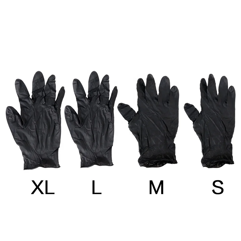wholesale Black Powder Free or Powdered Disposable Nitrile Gloves