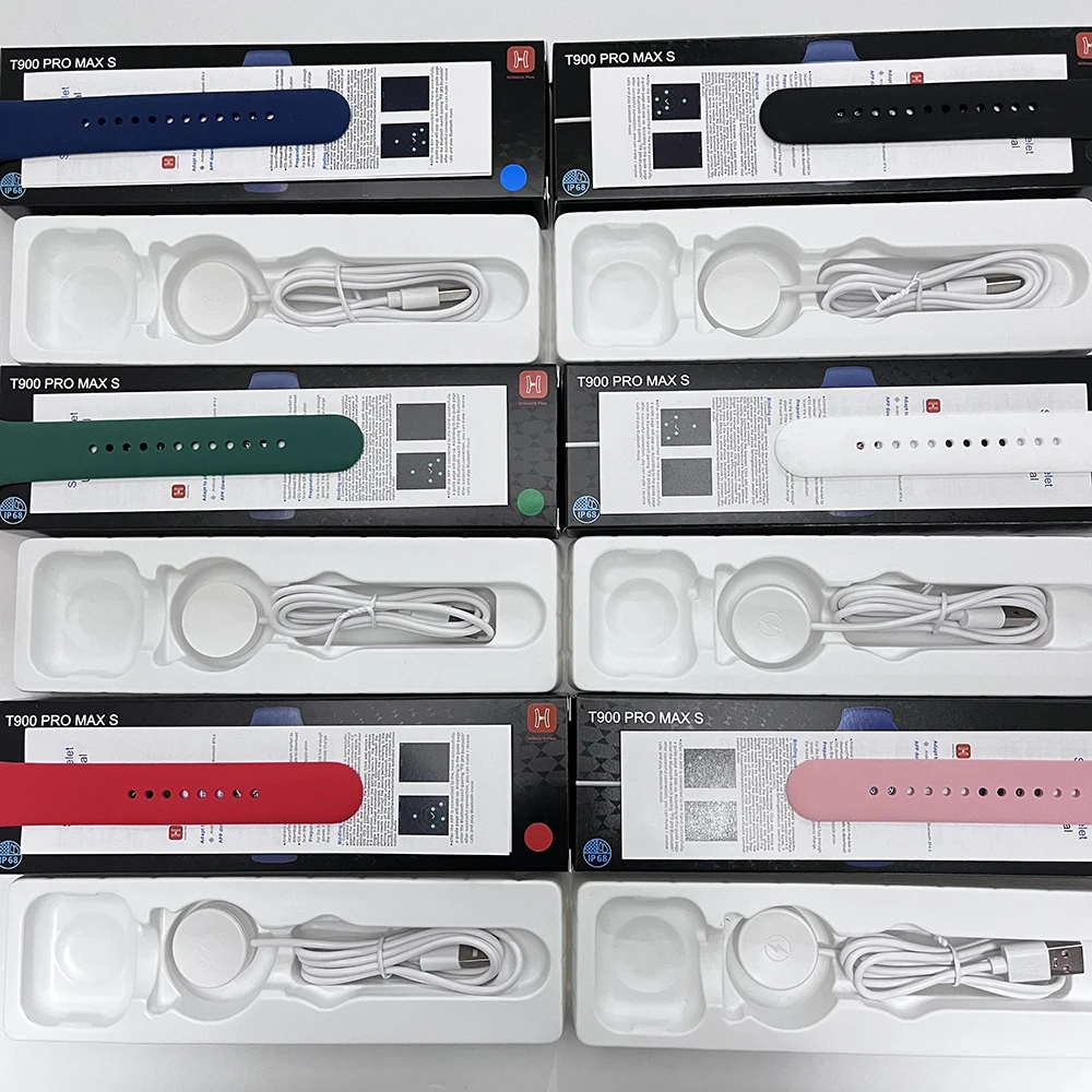 2022 IWO Smart Watch T900 Pro Max S Full Touch Fitness Tracker Make Calls Calculator Wireless Charger Smartwatch T900proMax S