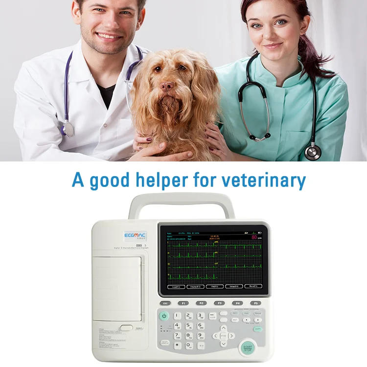 ECGMAC VET-301 Electrocardiograph 3 Channel Animal veterinary equipment Ecg Machine