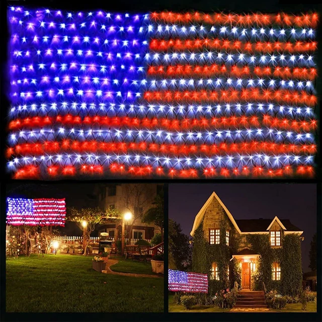 420 Super Bright LED American Flag Hanging Ornaments for Independence Day direct manufacture led usa flag led american flag