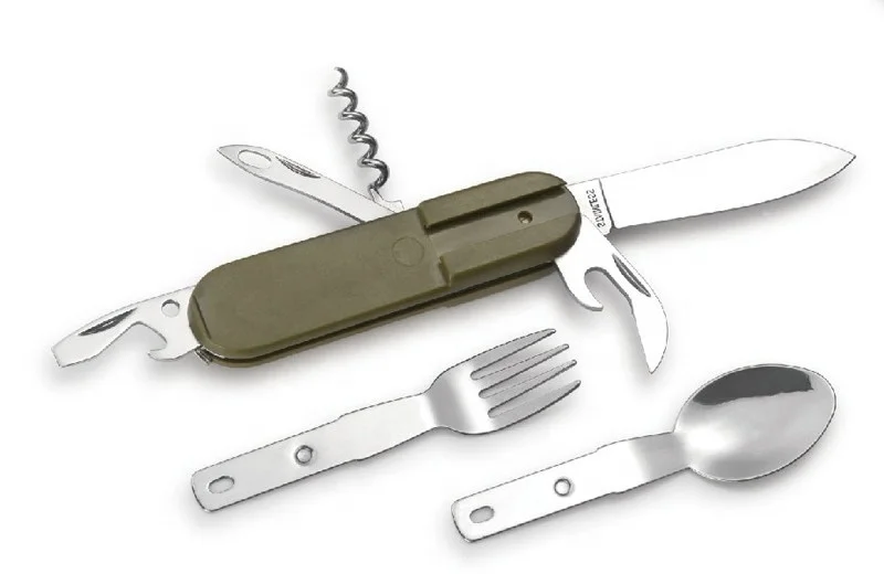 9 in 1 Multi Functional Tool Camping Picnic Cutlery Folding Spoon Fork Knife Set