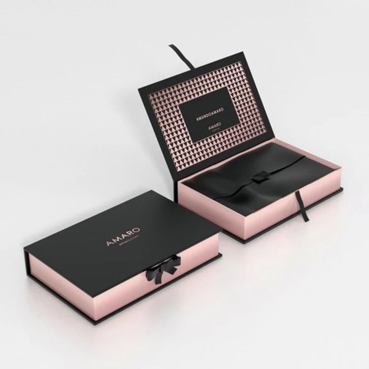 Large Cardboard Foldable Closure Clothing Shipping Packaging Custom Black Luxury T-shirt Magnetic Gift Box For dress Skirt