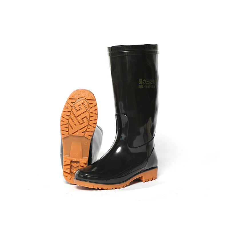 Pvc Black Anti Piercing Woodland Construction Working Protective Waterproof Rubber Gumboots Rain Boots For Men