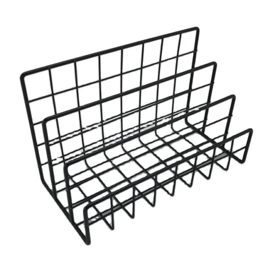 Good Quality Low MOQ Fashion Office Black Metal Wire Mesh Desk Letter Organizer