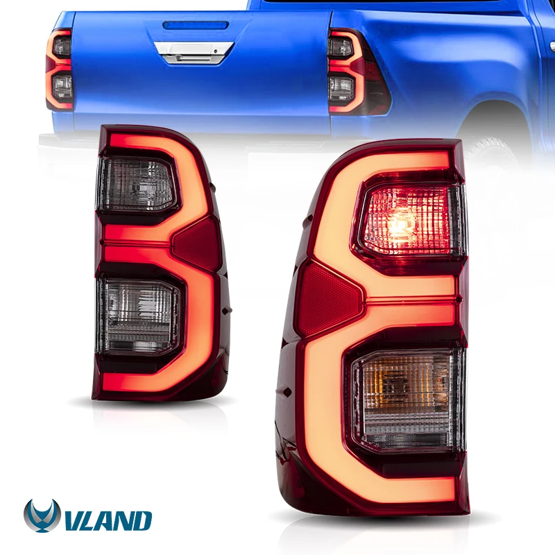 VLAND Wholesale Full LED Taillights 2015-2020 With Breath And Welcome Design Tail Lights For Toyota Hilux Rear Lamp