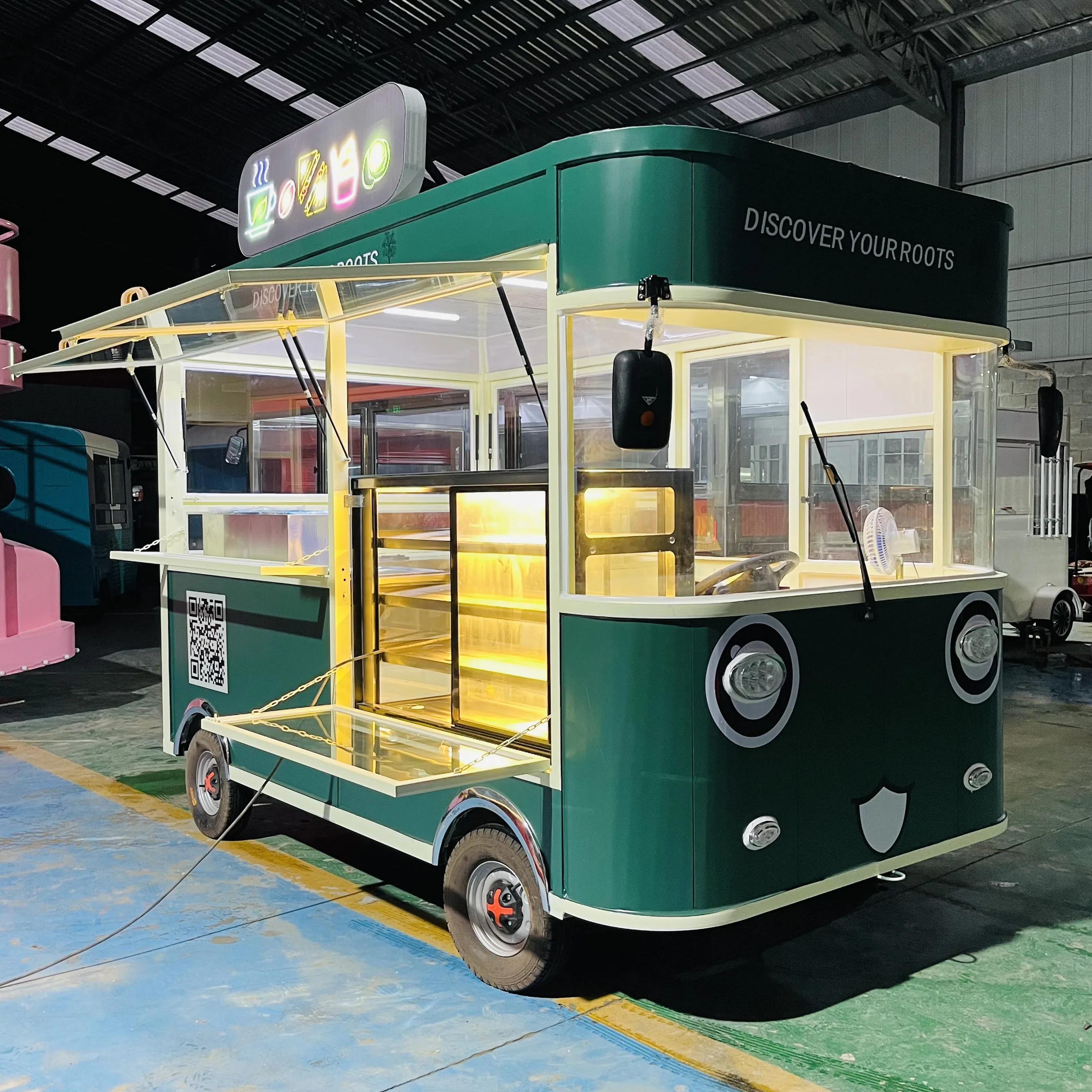 Factory outlet electric mobile Fried Chicken Combo Cola Beverage drink coffee ice cream milk tea food  snack truck boutique cart