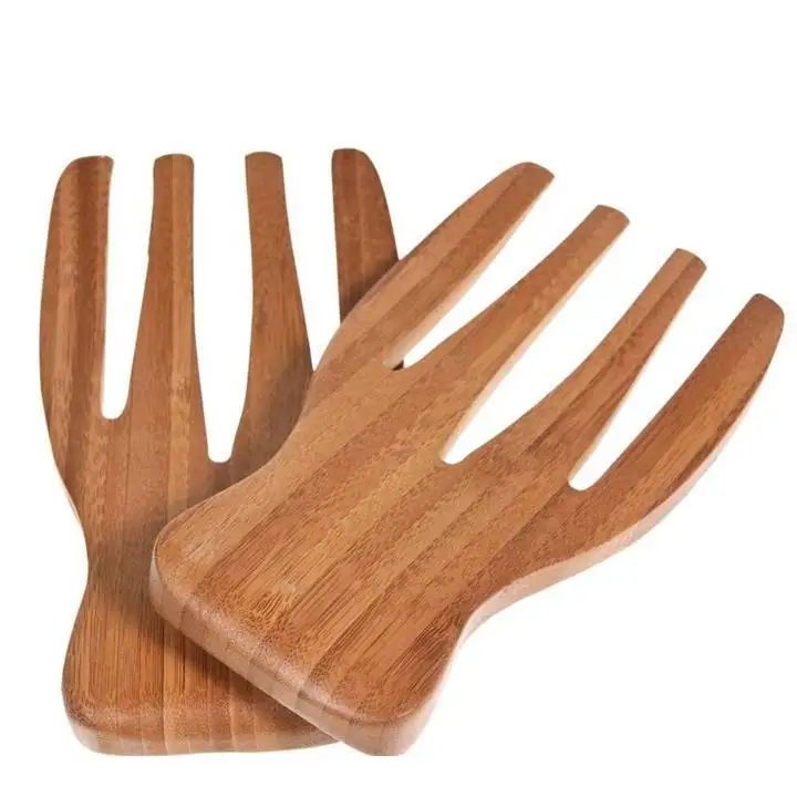 Bamboo salad claw spoon wooden fork and A set of