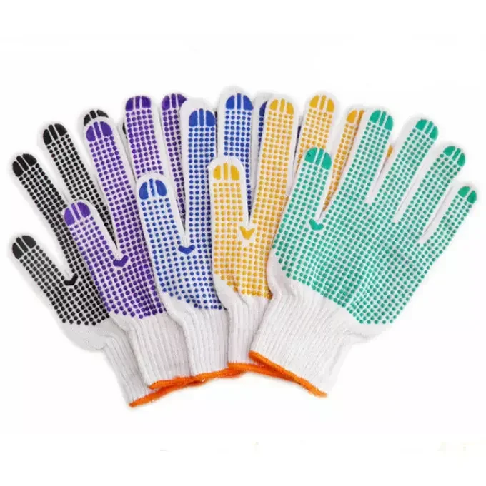 High Quality Cheap Labor Protection pvc dotted working gloves Safety Work pvc dotted cotton Knitted Cotton Gloves for sale