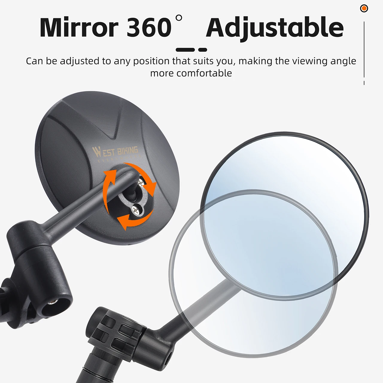 WEST BIKING Multi-angle Free Adjustment Bike Mirror Side Rearview Mirror BikeBicycle Safe Rearview Mirror