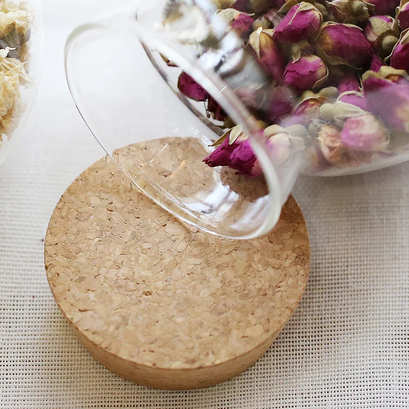 
food storage candy cookie glass jar with bamboo lid storage bottles 